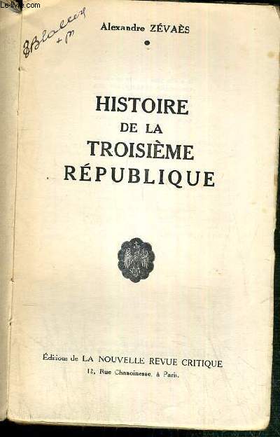 HISTOIRE DE LA TROISIEME REPUBLIQUE