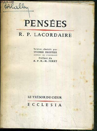 PENSEES / COLLECTION ECCLESIA - LE TRESOR DU COEUR