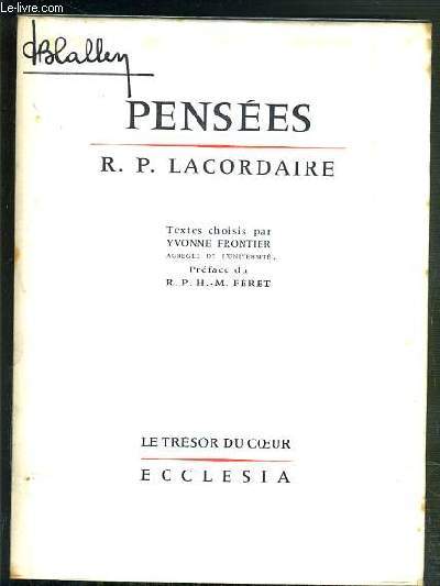 PENSEES - R. P. LACORDAIRE - BIBLIOTHEQUE ECCLESIA