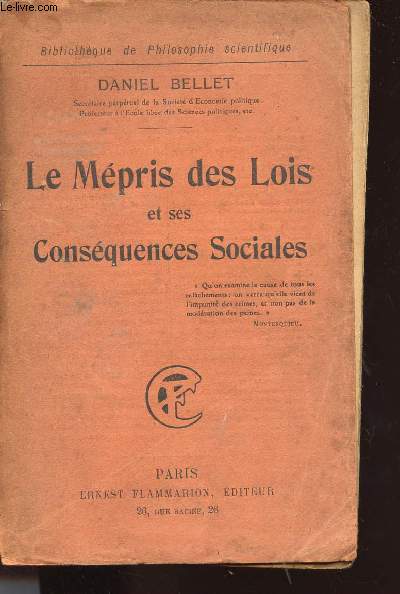 LE MEPRIS DES LOIS ET SES CONSEQUENCES SOCIALES