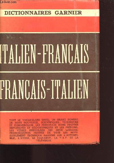 DICTIONNAIRES ITALIEN - FRANCAIS / FRANCAIS - ITALIEN
