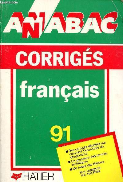 ANABAC 91 BAC FRANCAIS - CORRIGES