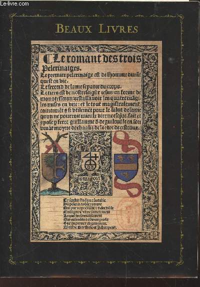 Catalogue de vente - Librairie Franois Ier et Librairie Pinaut - Paris : Beaux Livres