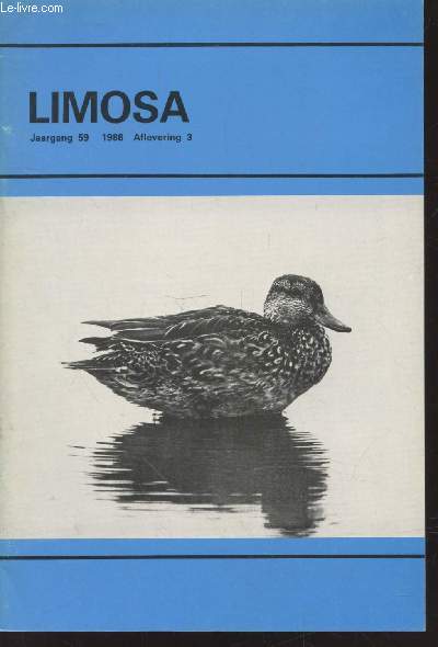 Limosa Jaargang 59 - 1986 Aflevering 3. Sommaire : Vondsten van Kleine Alken Alle alle en Papegaaiduikers Fratercula artica langs de Nederlandse kust - Zeldzame en schaarse vogels in Nederland in 1984 - etc.