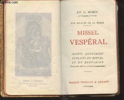 Missel Vespral : Missel quotidien extraits du rituel et du brviaire