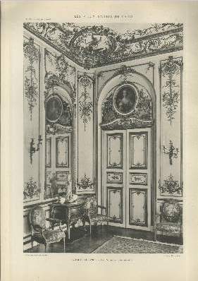 Htel Pillet-Will : Vue d'un angle du Grand Salon - Planche n19 en noir et blanc extraite de l'ouvrage 