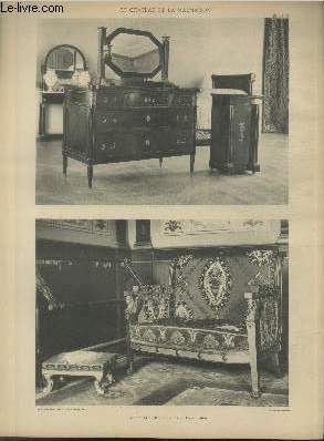 Chambre  coucher - Canap du Grand Salon - Planche n38-39 en noir et blanc extraite de l'ouvrage 