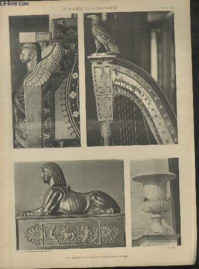 Bras de fauteuil, Harpe, Chenet, Vase de la Faade principale - Planche n61  64 en noir et blanc extraite de l'ouvrage 