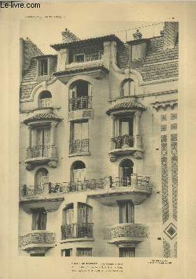 Maison de Rapport 1, rue Boulard  Paris : Partie suprieure de la faade sur la rue Froidevaux - Planche en noir et blanc n16 extraite de l'ouvrage 