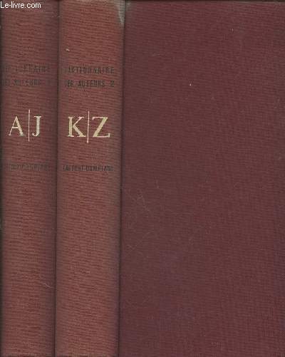 Dictionnaire biographique des auteurs en 2 volumes ; A/J - K/Z