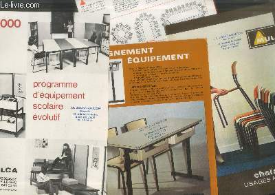 Lot de 5 brochures : Chaises 524 - Usages multiples - K 2000 programme d'quipement scolaire volutif - Restaurant caftaria