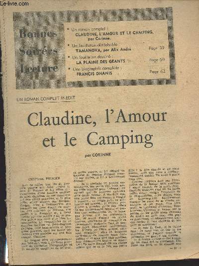Claudine, l'Amour et le Camping - Tir  part (titre de la revue non prcis)