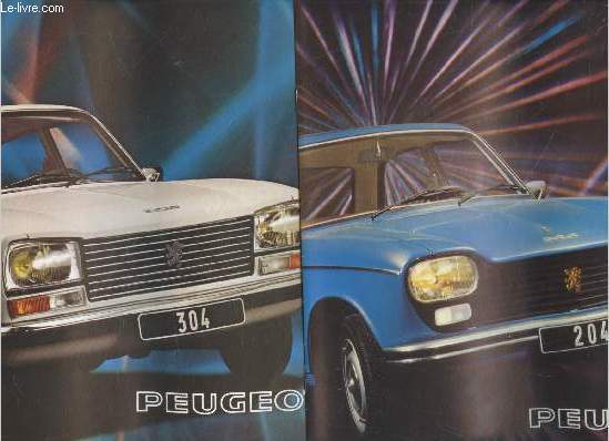 Lot de deux brochures Peugeot 204 - Peugeot 304