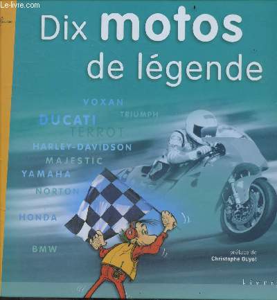 Dix motos de lgende - livres timbrs - collection jeunesse 2002 - ducati, harley davidson, voxan, triumph, norton, bmw, honda, terrot, majestic, yamaha...