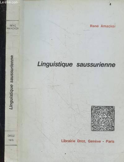 Linguistique saussurienne - Langues & culture / etudes & documents N6
