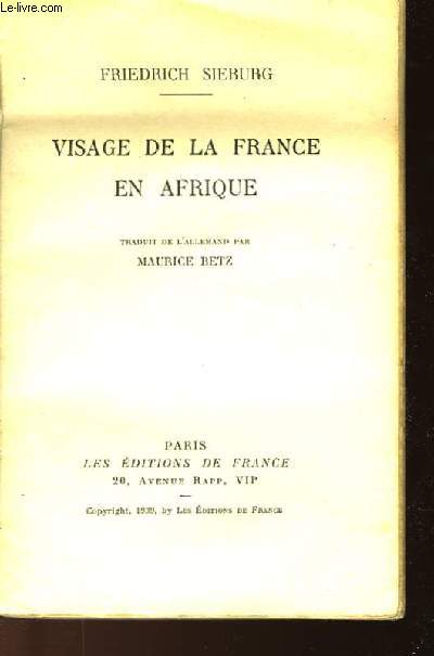 VISAGE DE LA FRANCE EN AFRIQUE