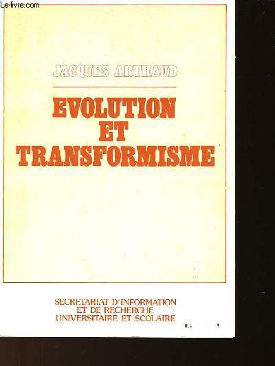 EVOLUTION ET TRANSFORMISME