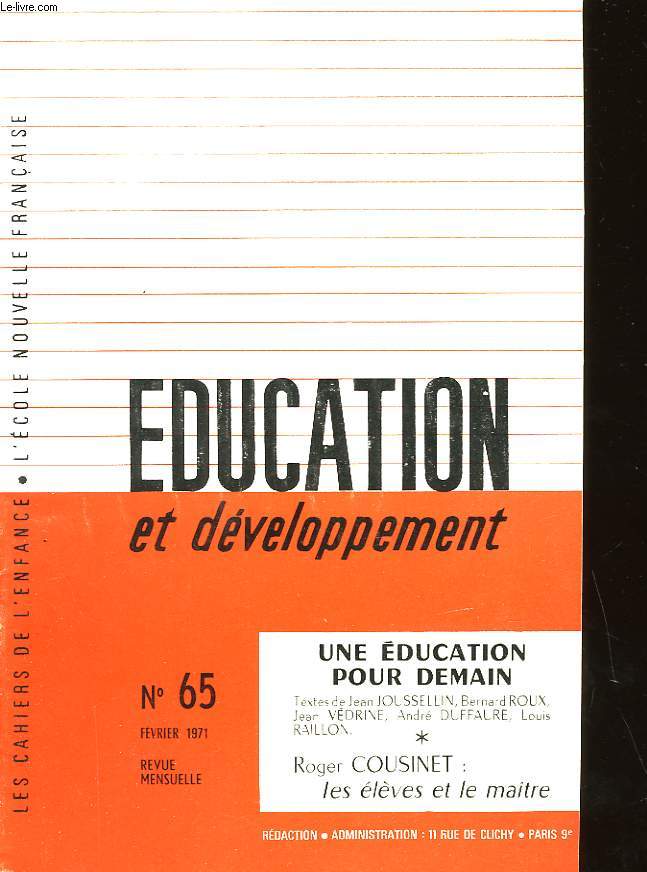 EDUCATION ET DEVELOPPEMENT N65