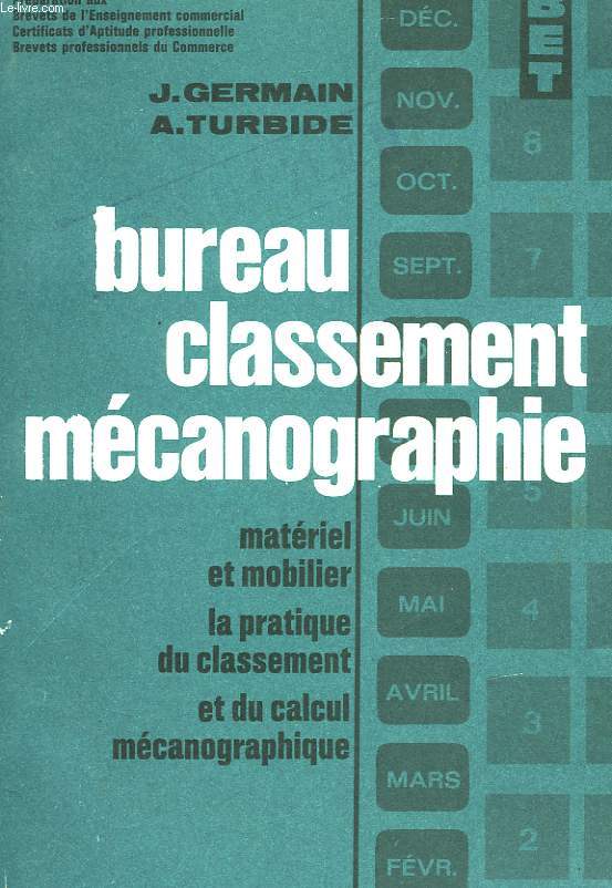 BUREAU CLASSEMENT MECANOGRAPHIE