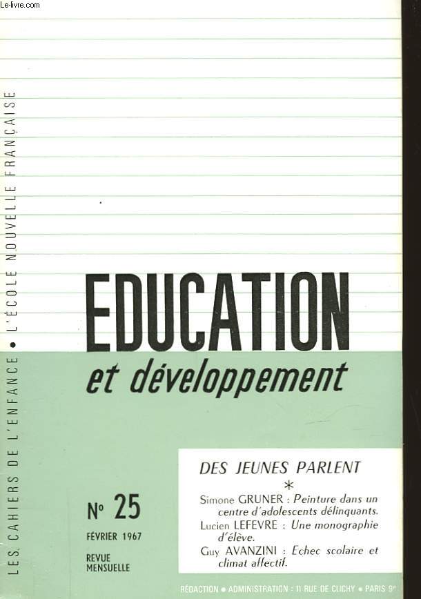 EDUCATION ET DEVELOPPEMENT - N25