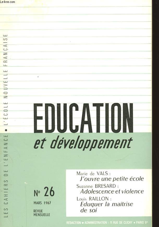 EDUCATION ET DEVELOPPEMENT - N26