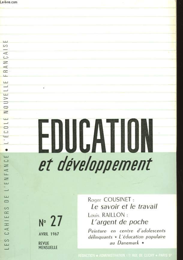 EDUCATION ET DEVELOPPEMENT - N27