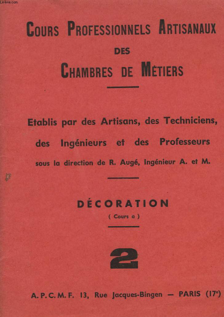 COURS PROFESSIONNELS ARTISANAUX DES CHAMBRES DE METIERS - 2