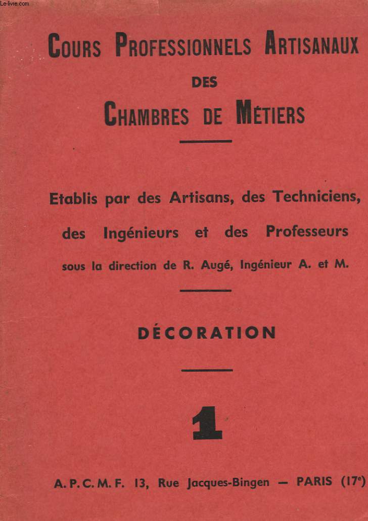 COURS PROFESSIONNELS ARTISANAUX DES CHAMBRES DE METIERS 1
