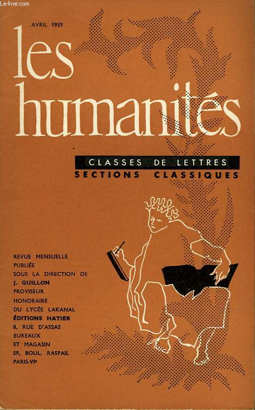 LES HUMANITES - CLASSE DE LETTRES - AVRIL 1959