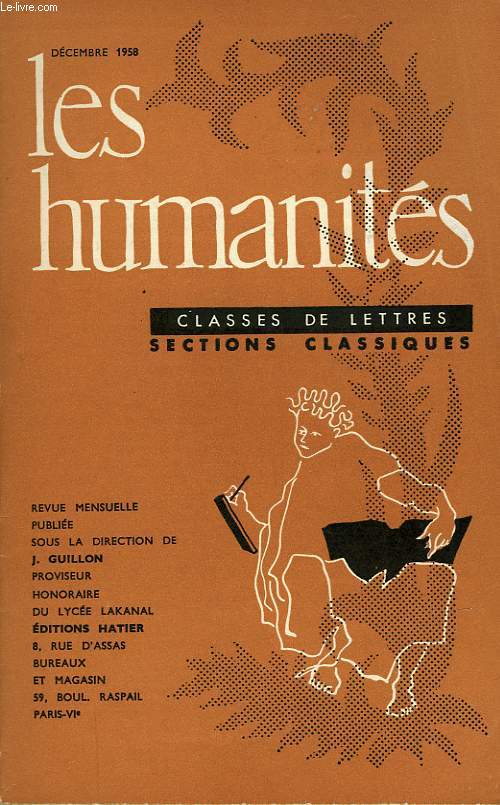 LES HUMANITES - CLASSE DE LETTRES - DECEMBRE 1958