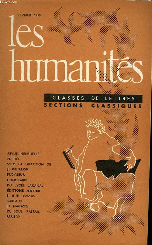 LES HUMANITES - CLASSE DE LETTRES - FEVRIER 1959