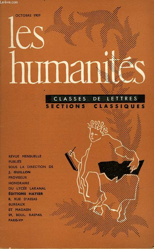 LES HUMANITES - CLASSE DE LETTRES - OCTOBRE 1959