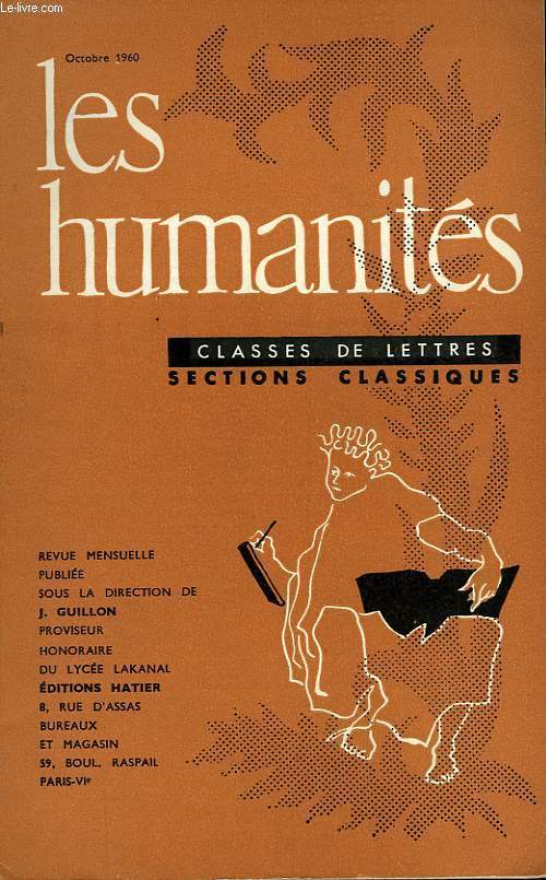 LES HUMANITES - CLASSE DE LETTRES - OCTOBRE 1960
