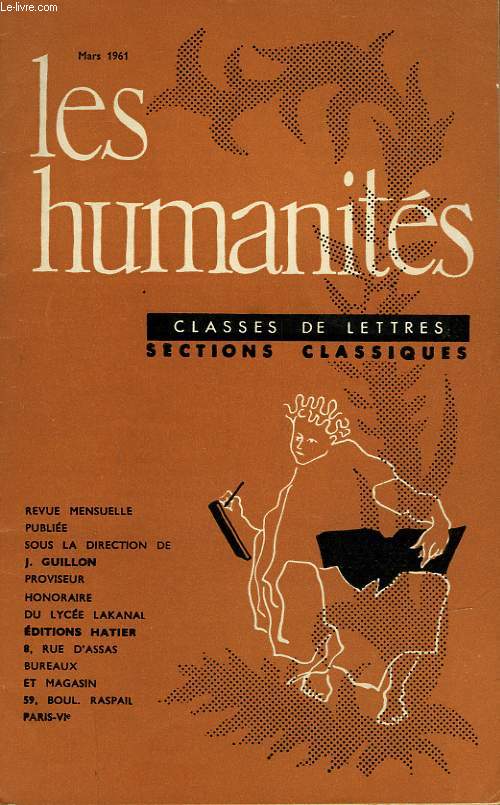 LES HUMANITES - CLASSE DE LETTRES - MARS 1961