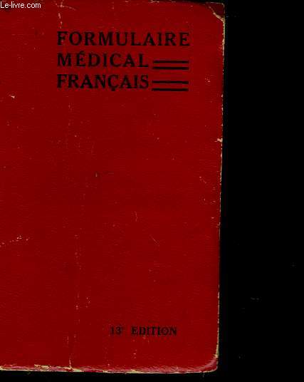 FORMULAIRE MEDICAL FRANCAIS