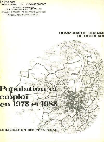 POPULATION ET EMPLOI EN 1975 ET 1985