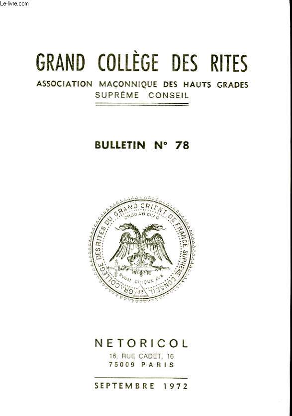 GRAND COLLEGE DES RITES - N78