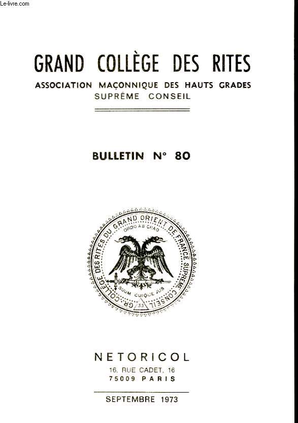 GRAND COLLEGE DES RITES - N80