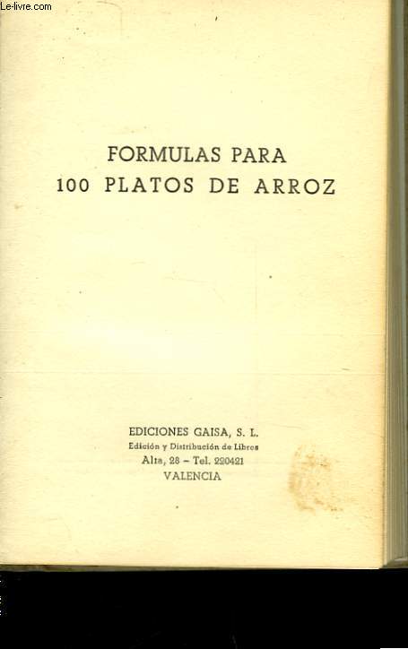 FORMULAS PARA 100 PLATOS DE ARROZ