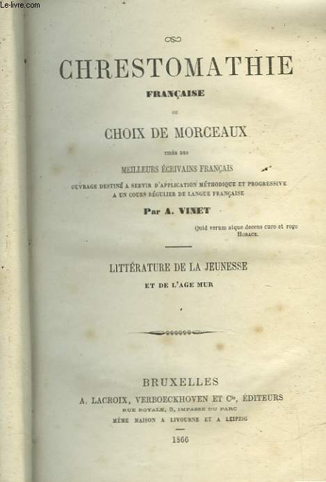 CHRESTOMATHIE FRANCAISE OU CHOIX DE MORCEAUX- TOME 3