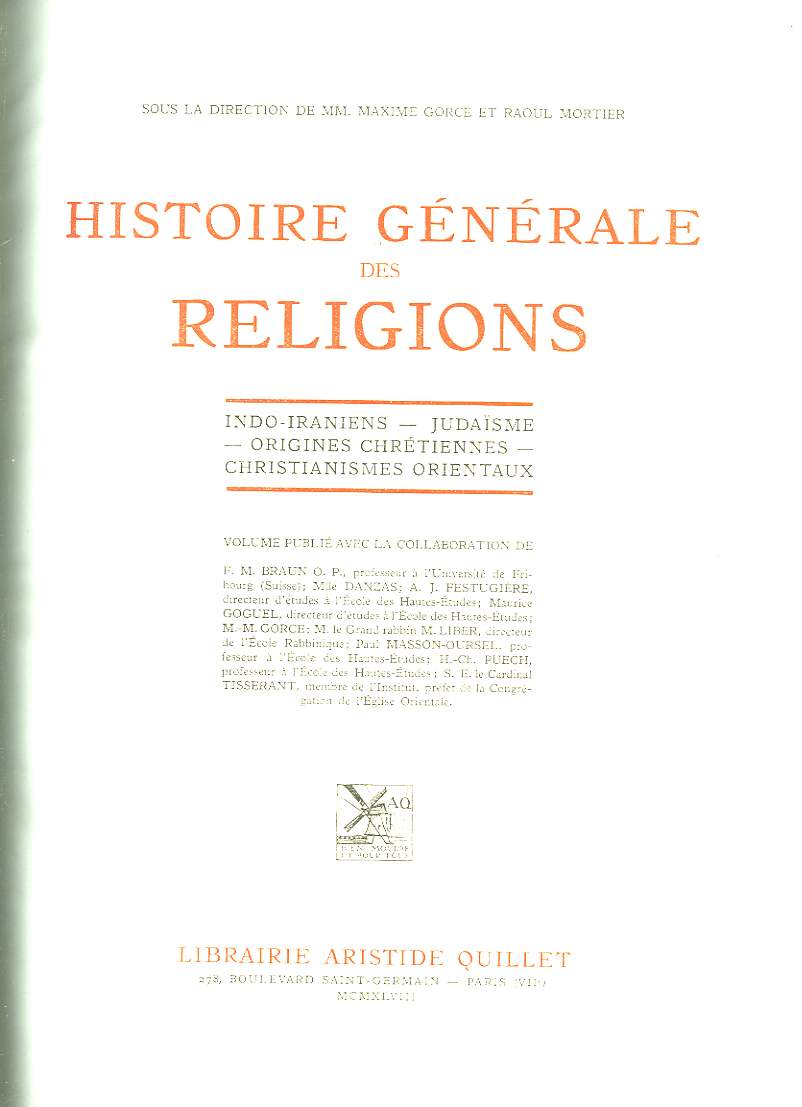 HISTOIRE GENERALE DES RELIGIONS