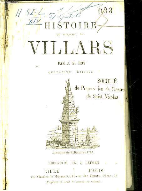 HISTOIRE DU MARECHAL DE VILLARS