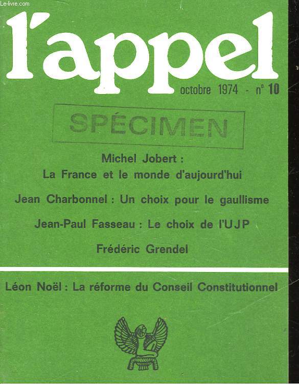 L'APPEL - N10 - OCTOBRE 1974