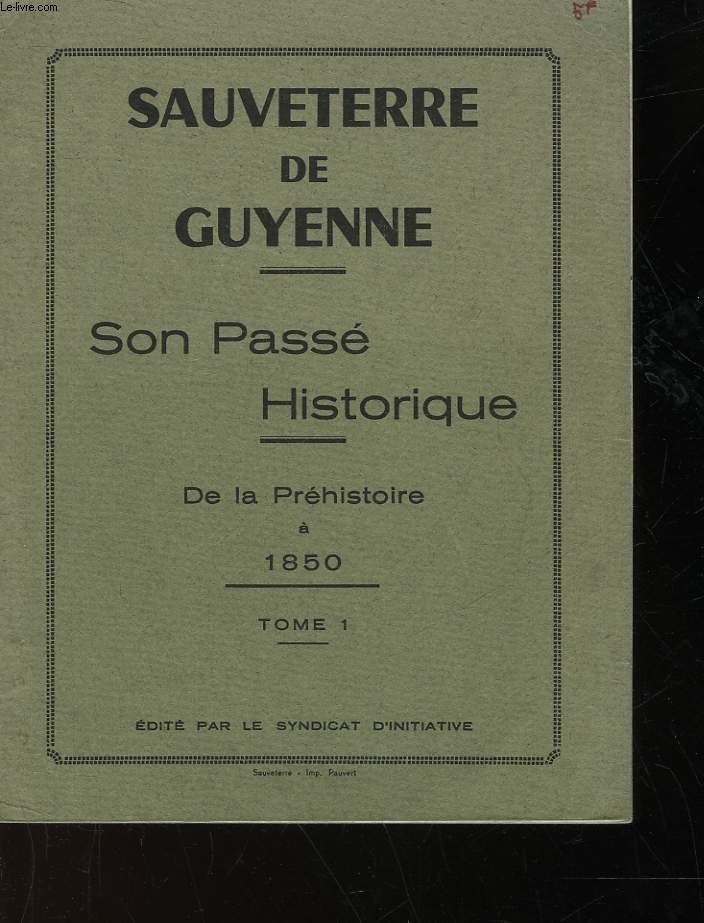 SAUVETERRE DE GYENNE - SON PASSE HISTORIQUE - DE LA PREHISTOIRE A 1850 - TOME 1