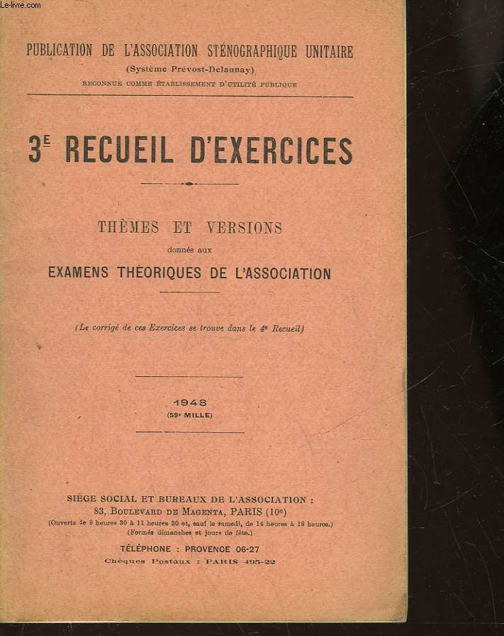 3 RECUEIL D'EXERCICES - THEMES ET VERSIONS