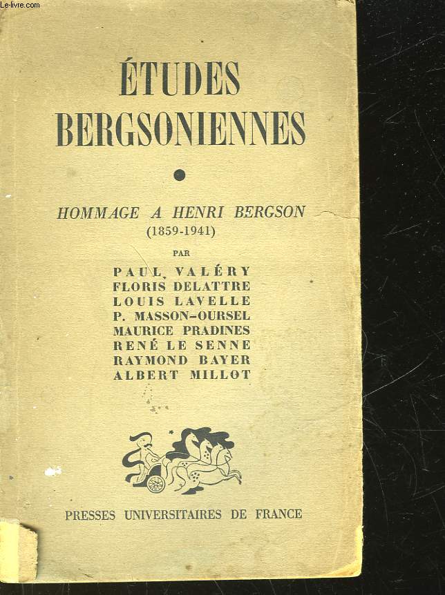 ETUDES BERGSONIENNES - HOMMAGE A HENRI BERGSON - 1859 - 1941