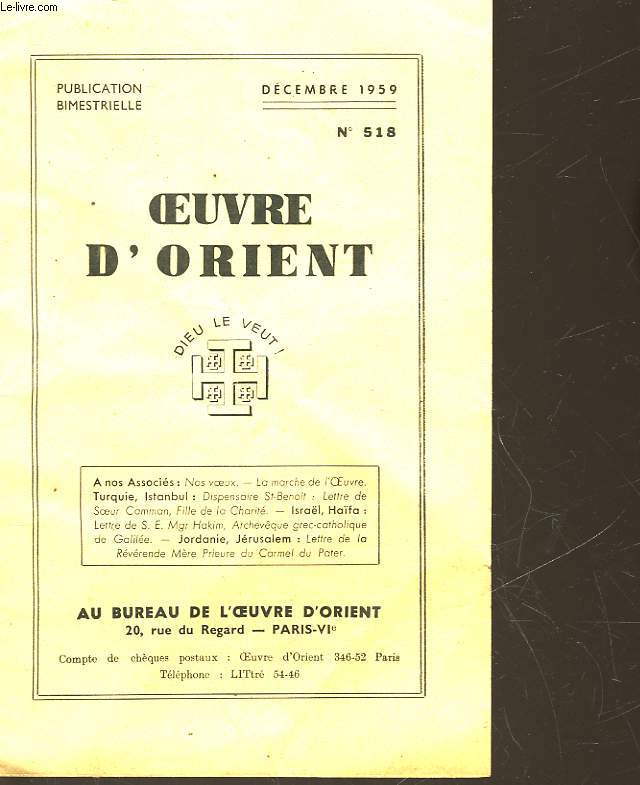 OEUVRES D'ORIENT - N518