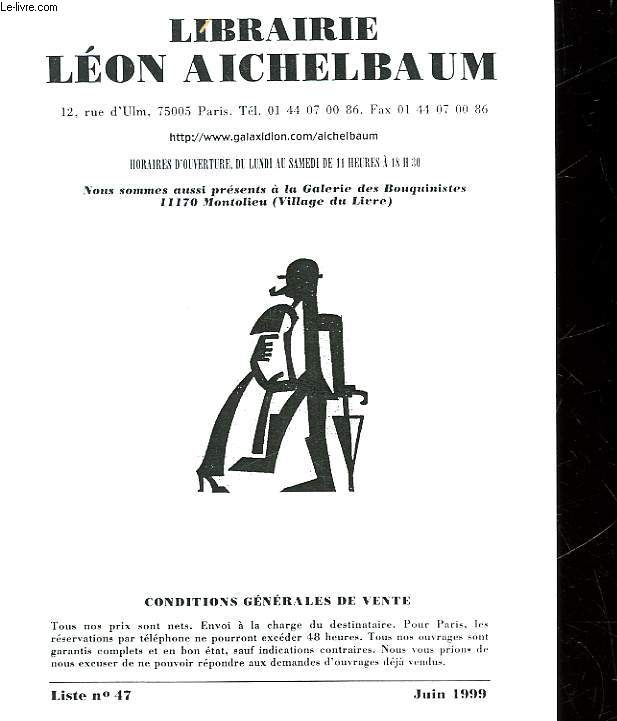 CATALOGUE- LIBRAIIRE LEON AICHELBAUM - N47