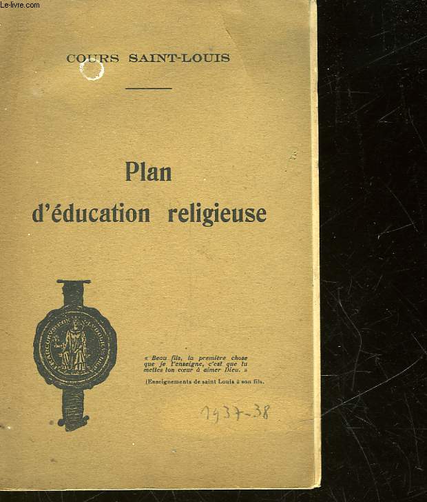 COURS SAINT-LOUIS - PLAN D'EDUCATION RELIGIEUSE
