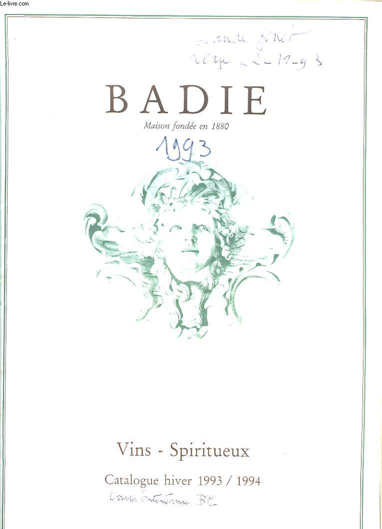 BADIE - CATALOGUE HIVER 1993 / 1994